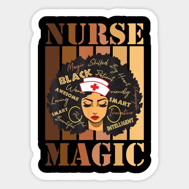 Black Nurse Afro Magic Melanin Black History Month Nurse Sticker by webster